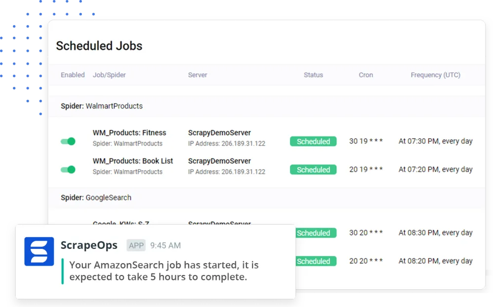 ScrapeOps Job Scheduler